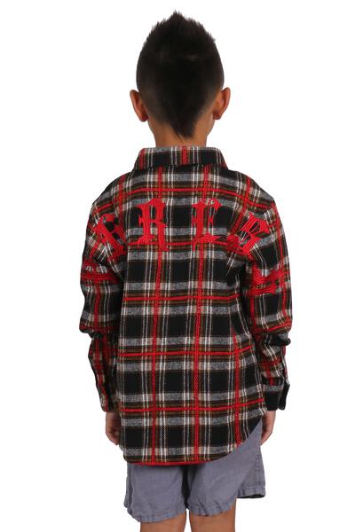 MALLARD Kid's Premium Mid-weight Flannel Shirt With Heavy Embroidery Works, Patch Work & Print Effects