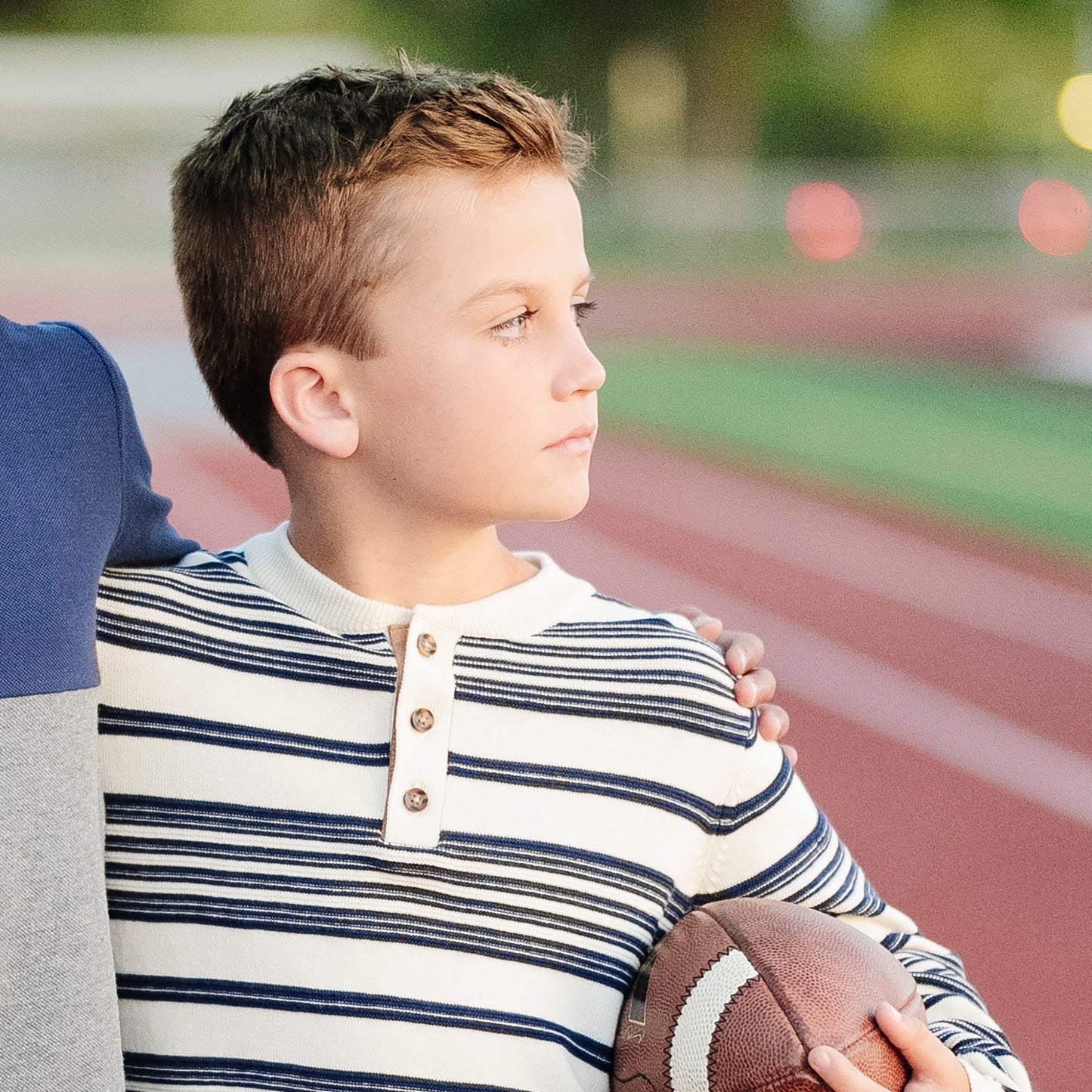 Organic Sweater Henley with Elbow Patches