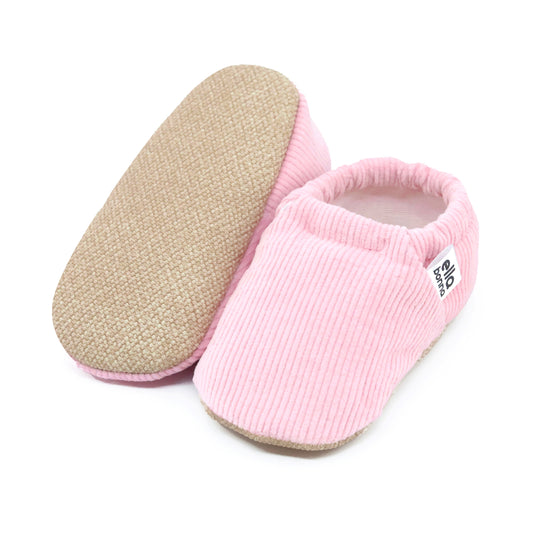Organic Cotton Corduroy Home Nursery Moccasin Shoes , Pink