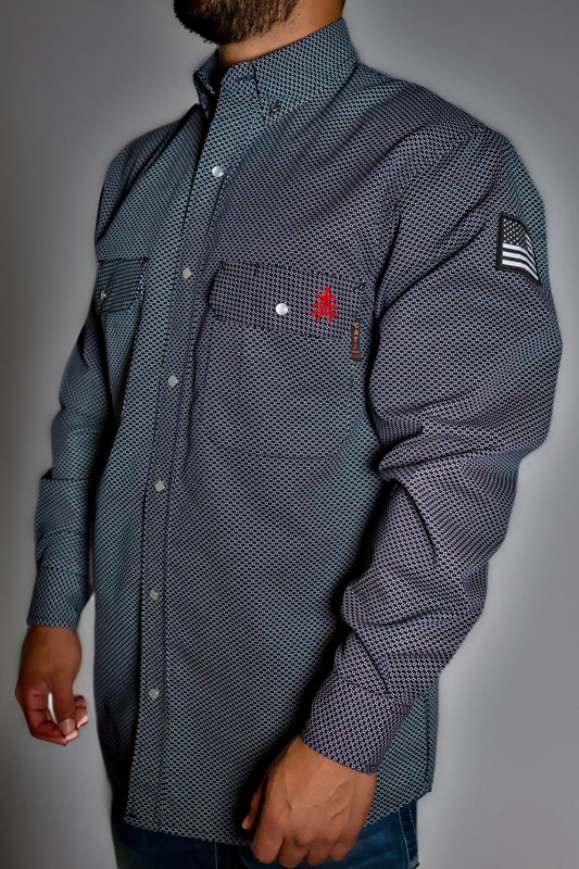 FR Pearl Snap Work Shirt - Shadow Black