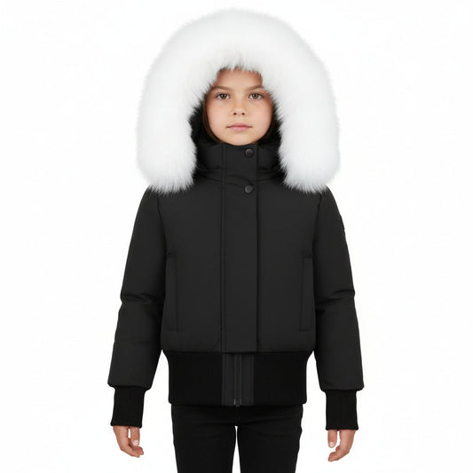 Pramie Girls Black Bomber Jacket 4–16 | Classic Kids’ Winter Coat