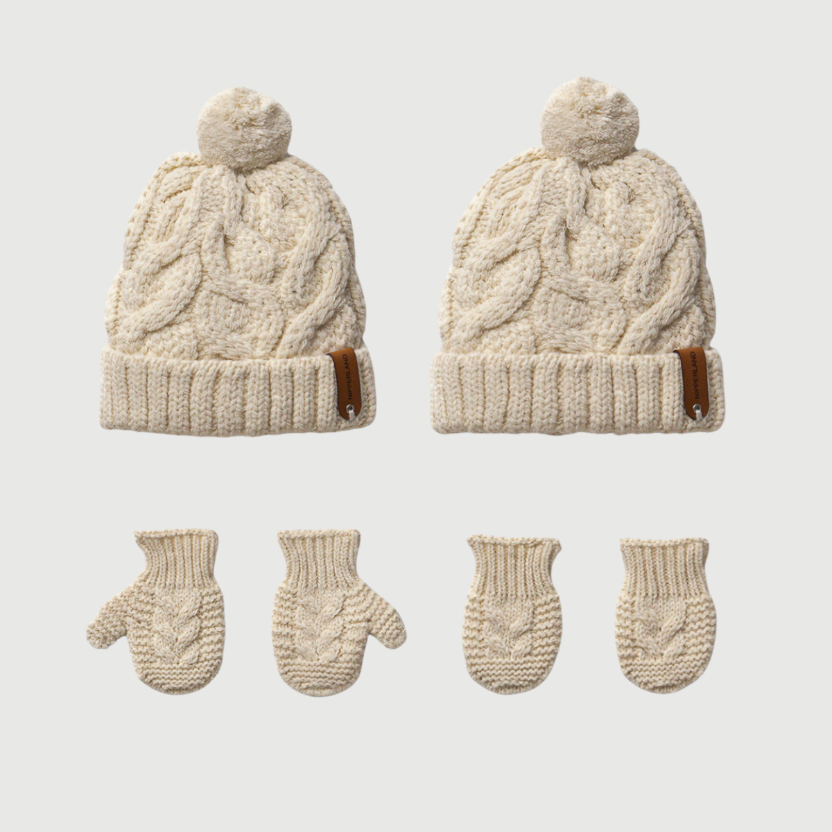 Knit Beanie and Mitten Set