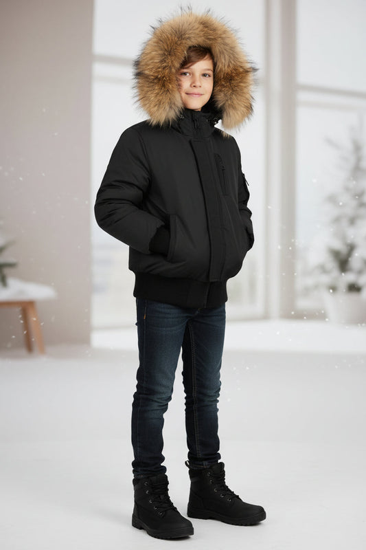 Pramie Boys Black Jacket (5–20Y) | Classic Outerwear