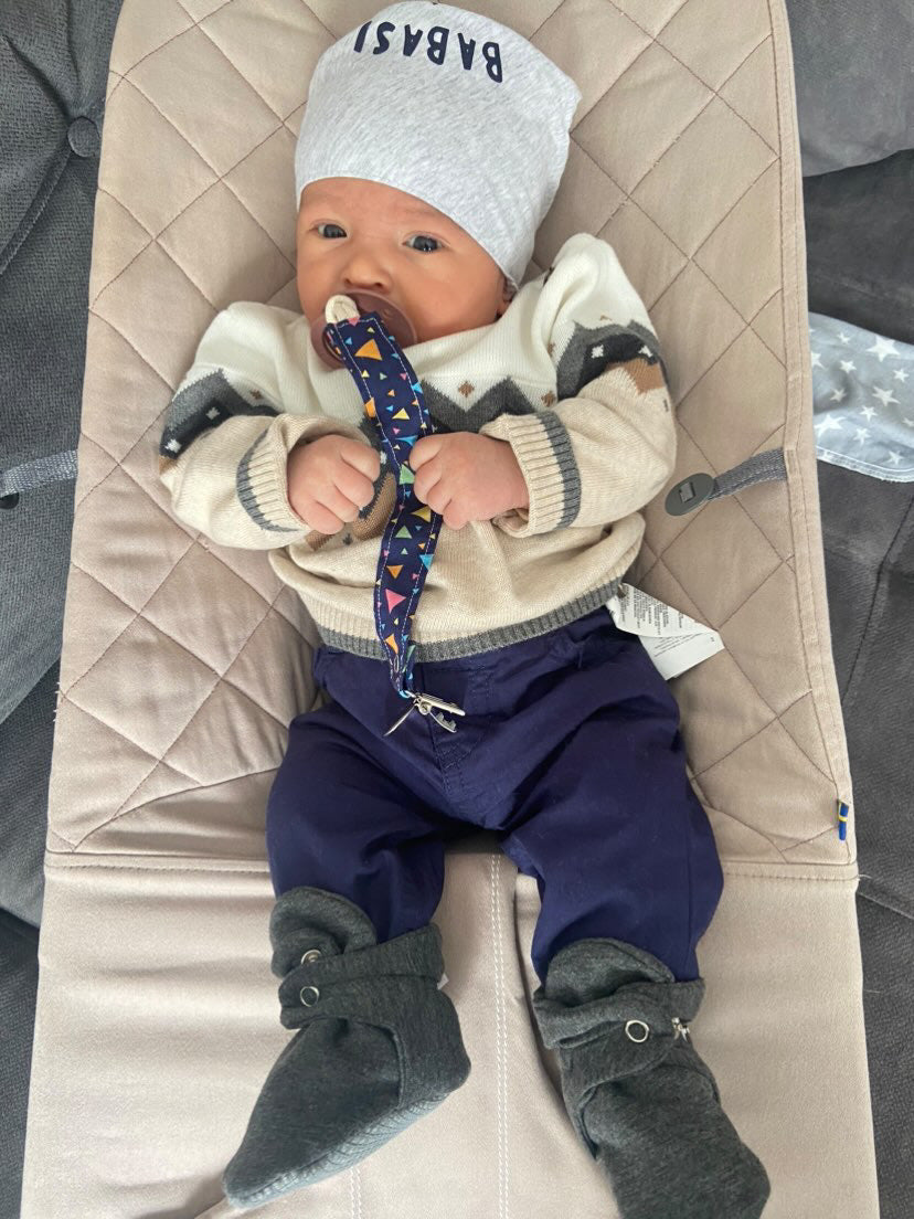 Organic Cotton Baby Booties, Non-Slip Sole, Cotton Newborn Booties Home Nursery Shoes, Dark Gray