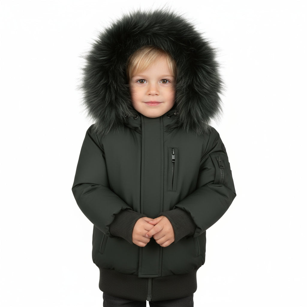 Pramie Boys Green Winter Jacket – Warm & Durable Outerwear