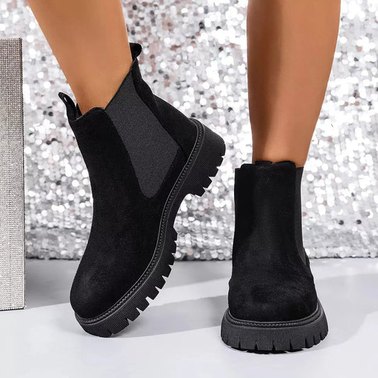 Elastic Side Panels Ankle Boots