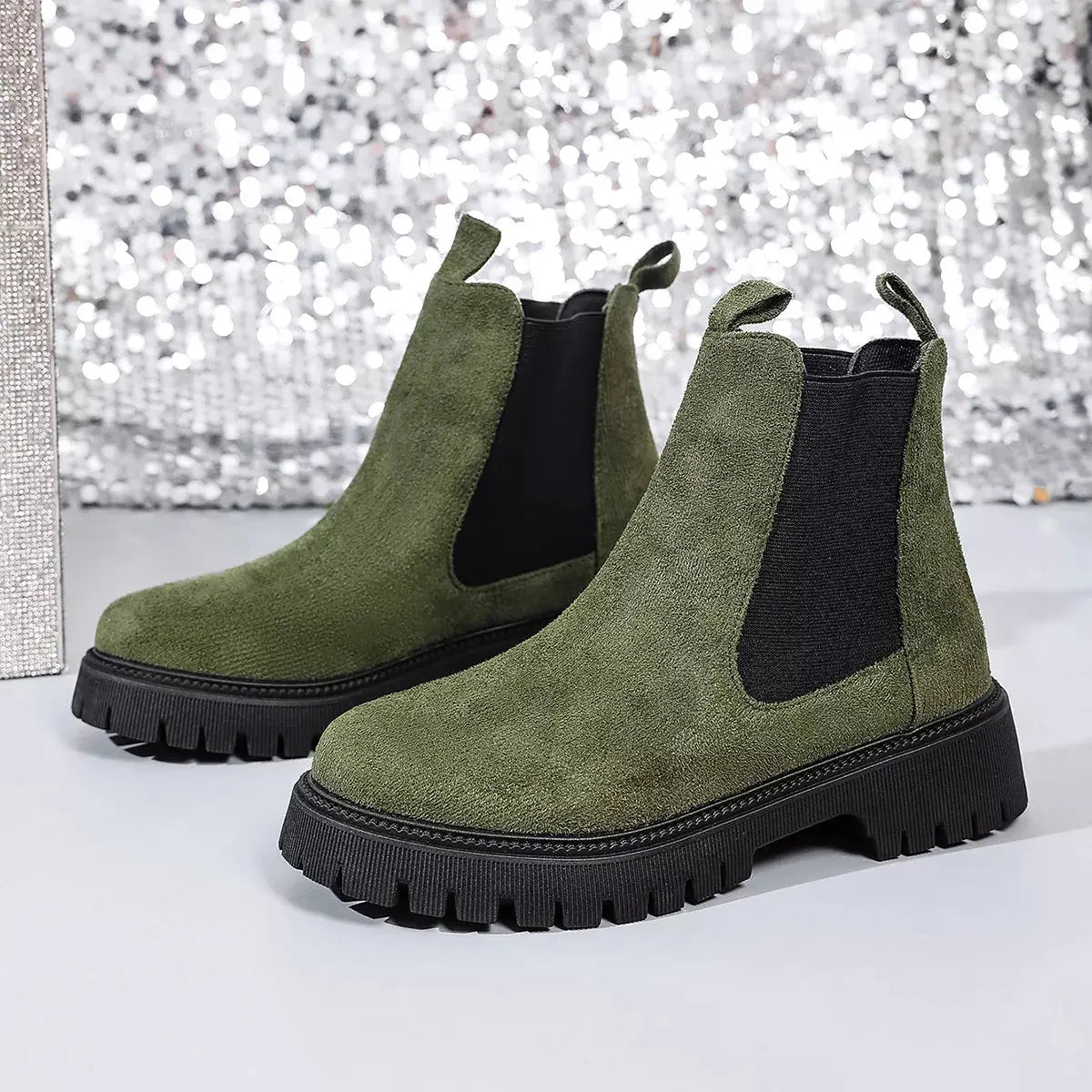 Elastic Side Panels Ankle Boots
