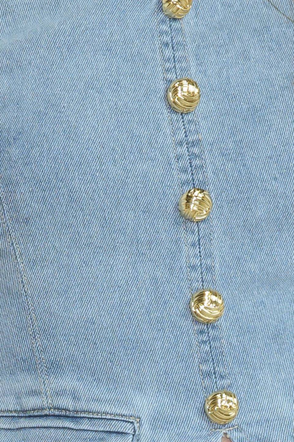 ANGEL WINGS AND CHAMOMILE DENIM TOP