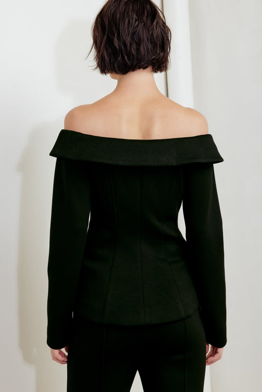 MODERN FLOW BLACK WOVEN TOP