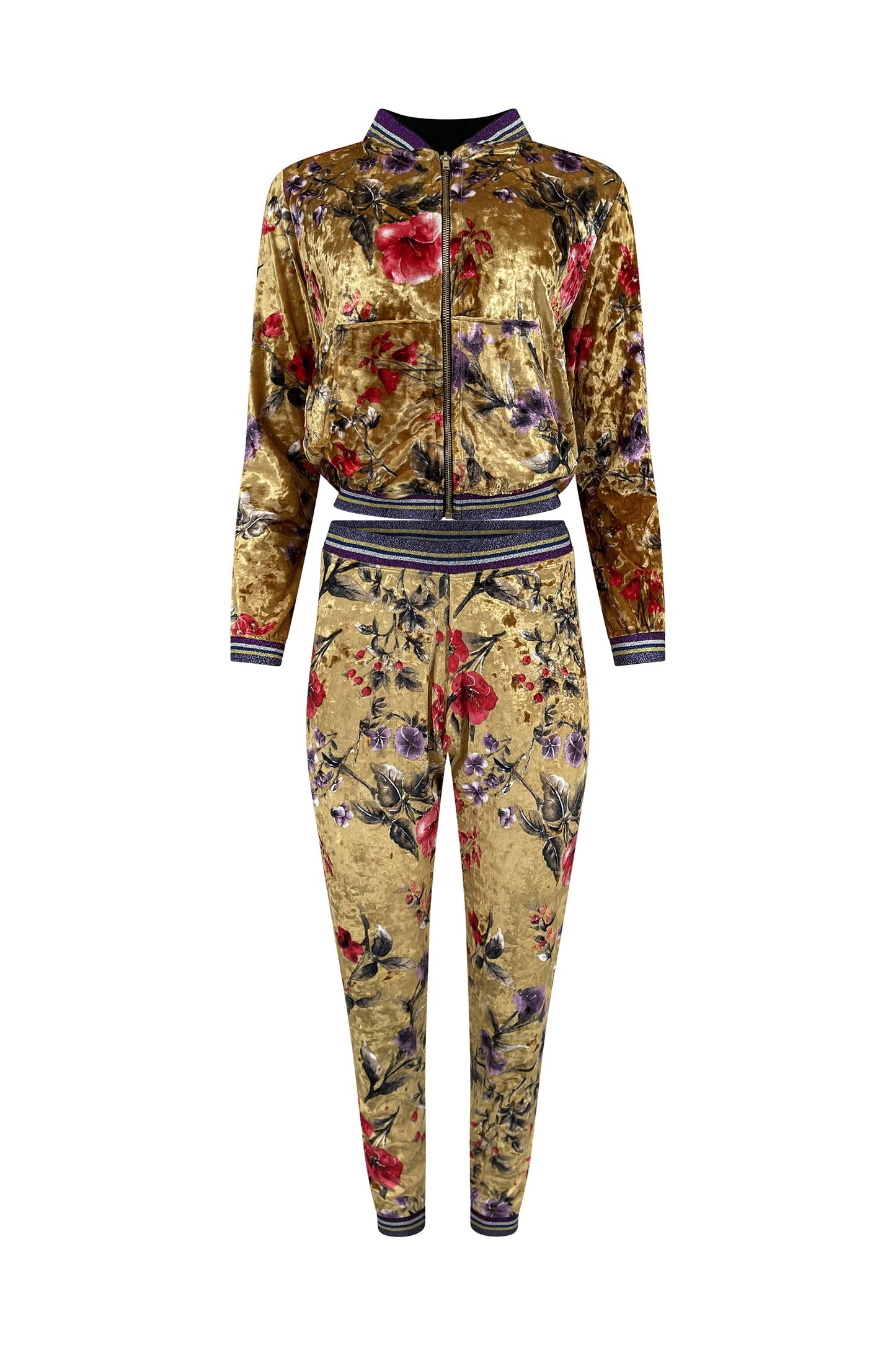 Goddess Velour Gold Tracksuit