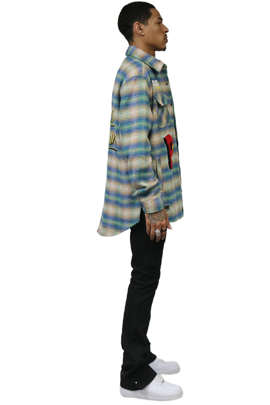 LAWN Men's Oversize Heavy Flannel Outer Shirket