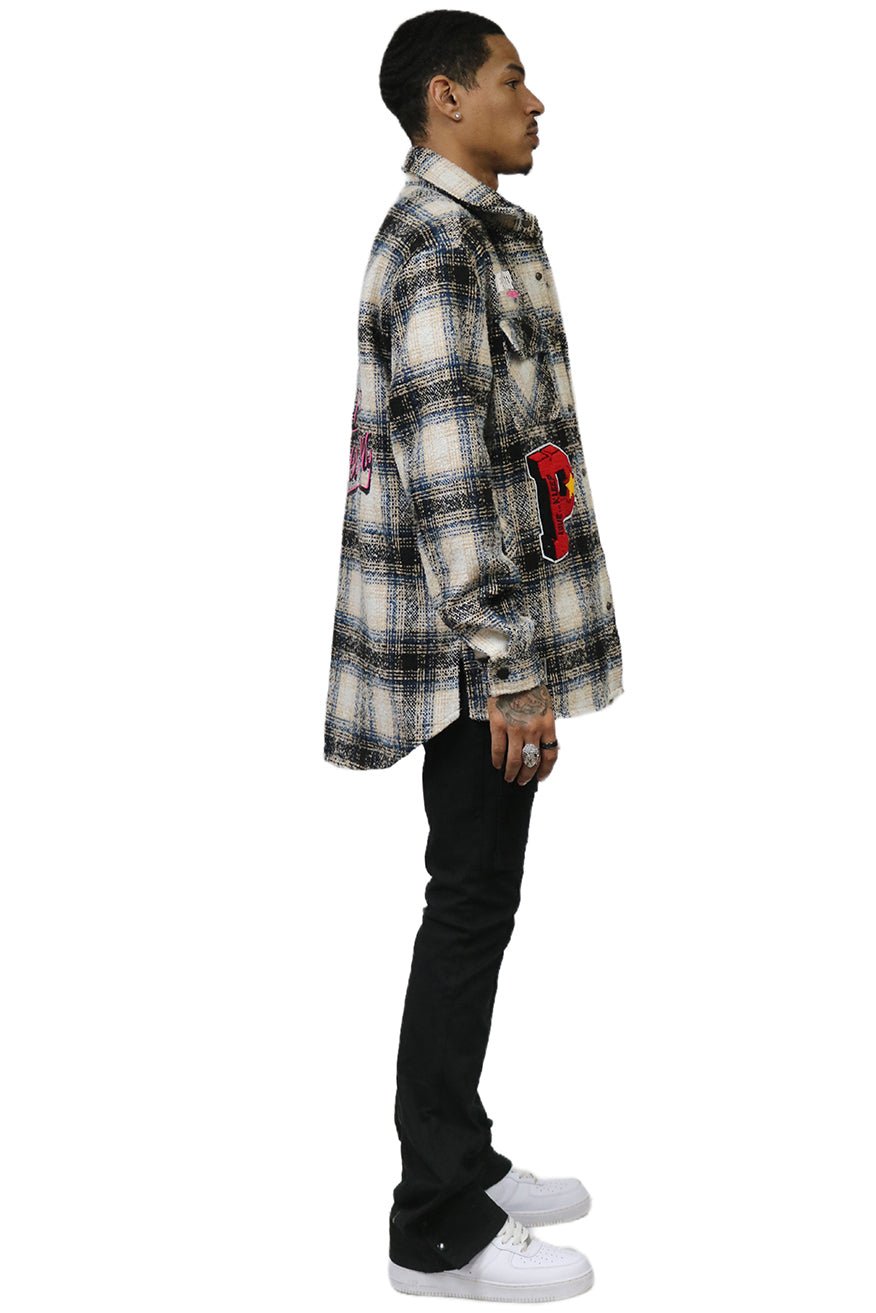LOUIS Men's Oversize Heavy Flannel Outer Shirket