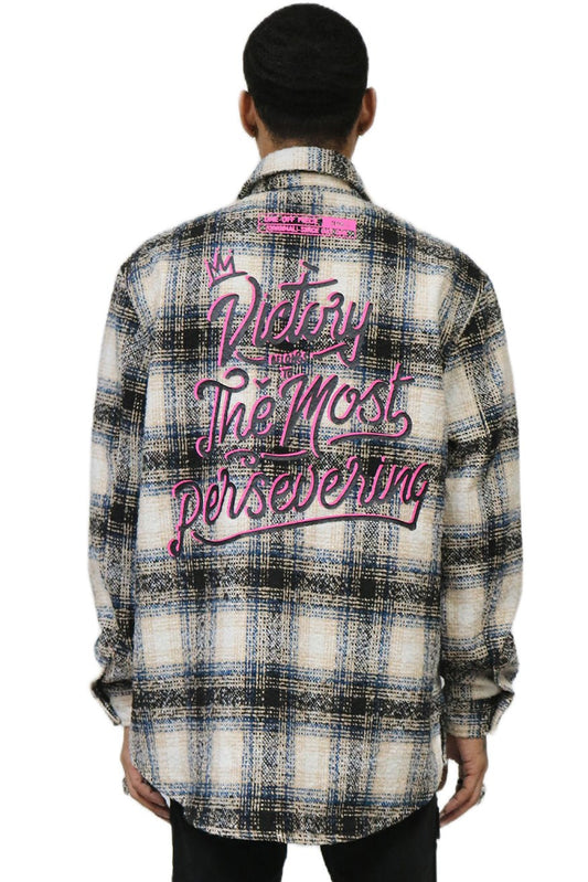 LOUIS Men's Oversize Heavy Flannel Outer Shirket