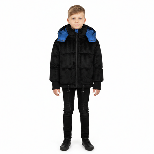 Raygo Black/Blue Corduroy Jacket | Modern Style & Vintage Comfort