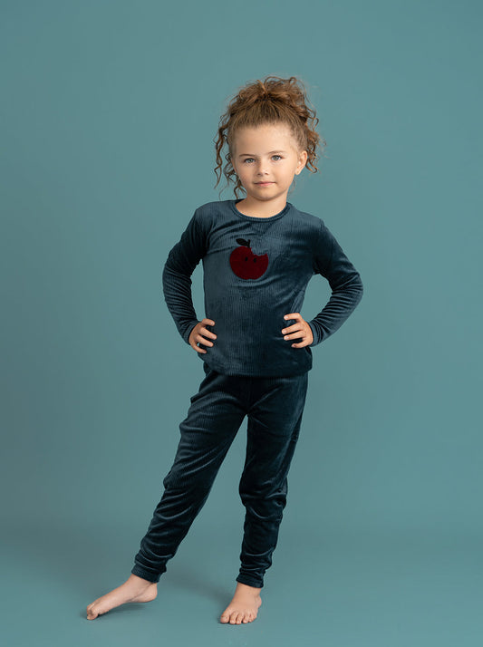 Apple Print Cotton Velour 2Pc Set