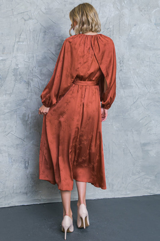 PROGRESS OVER PERFECTION SATIN MIDI DRESS