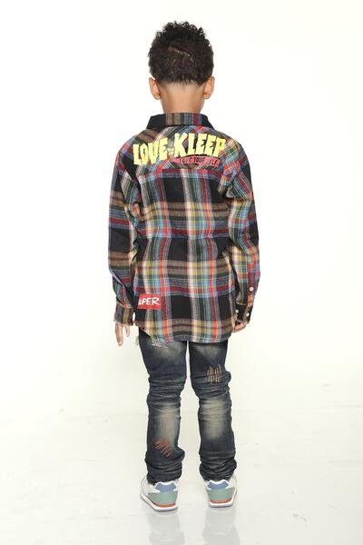 MIKADO Kid's Premium Flannel Button Down Shirt