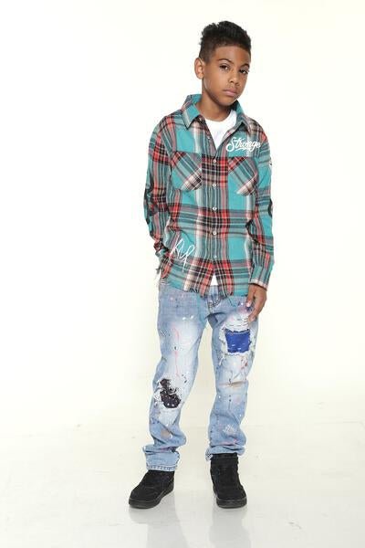 MARZI Kid's Premium Flannel Button Down Shirt