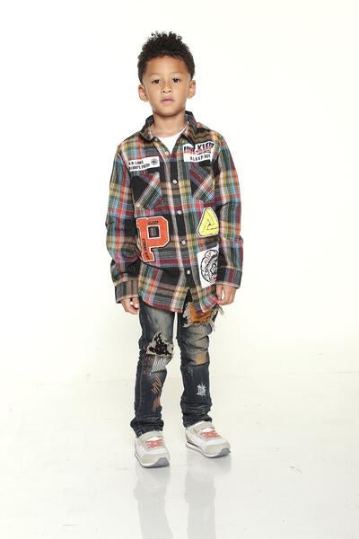 MIKADO Kid's Premium Flannel Button Down Shirt