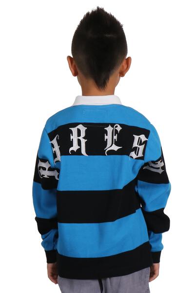 OCEAN Kid's Long Sleeve Polo Shirt With Heavy Embroidery Works (PHRESH)