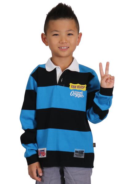 OCEAN Kid's Long Sleeve Polo Shirt With Heavy Embroidery Works (PHRESH)