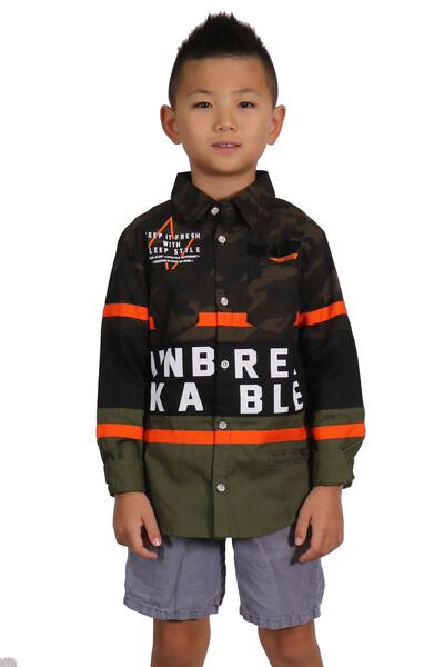 VETI Kid's Premium Twill Shirt With Multi Color Cut-blocks