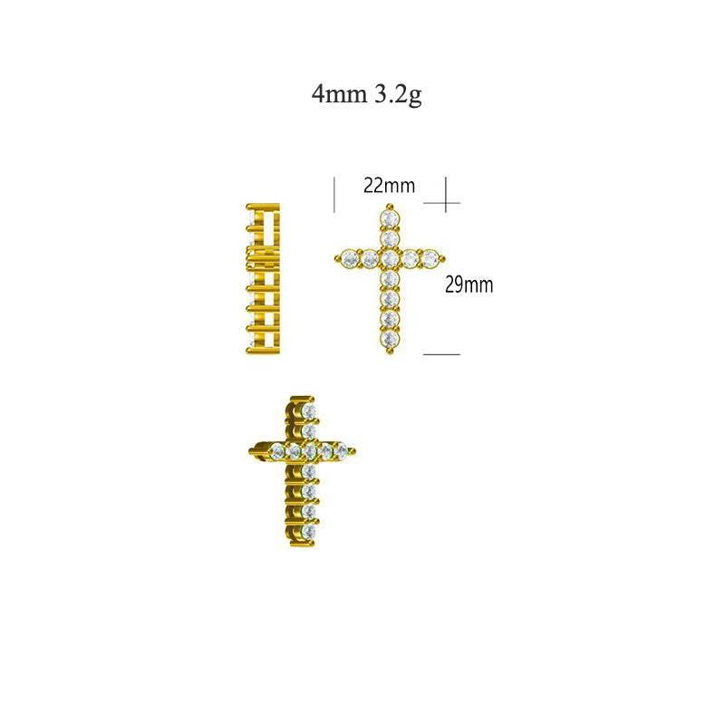 S925 Moissanite Cross Necklace, 3 Color Options, 11 Stones 0.1-0.5ct VVS, Dainty Luxe Clavicle Pendant, Sterling Silver Jewelry