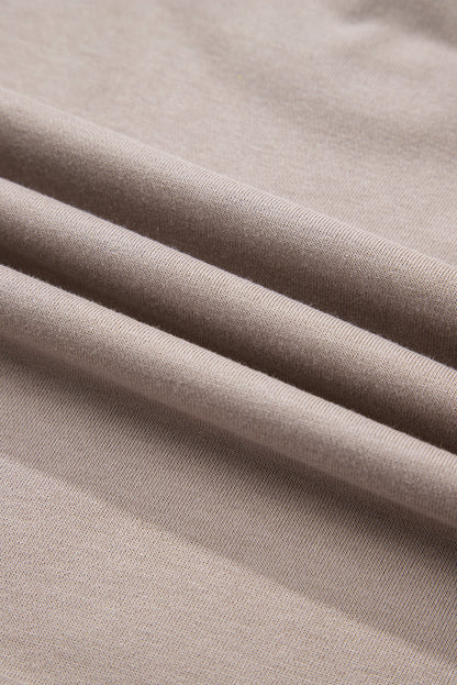 Gray Morn Varsity Striped Detail Crewneck Pullover Elastic Sweatpants 2pcs Outfit