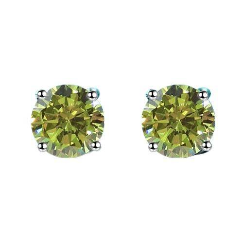 S925 Multicolor Moissanite 4-Prong Stud Earrings, 10 Color 0.5-3ct D-Grade VVS Certificate, Unisex Hypoallergenic Sterling Silver Gift