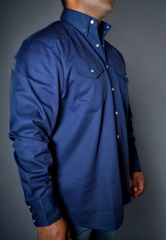 FR Western Style Pearl snap - Navy