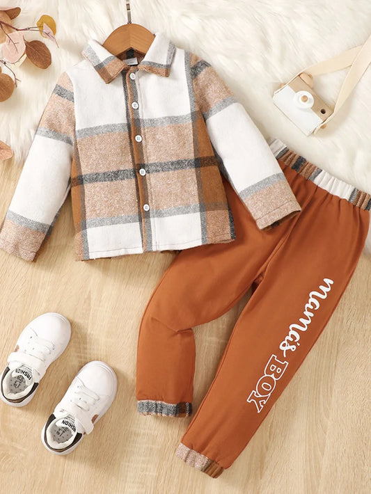 Color Block Button Up Top and Pants Set