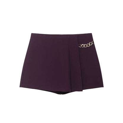 Women Clothing at Chain Wide Pleated Casual Shorts