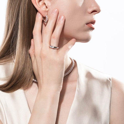 S925 18k Marquise Moissanite Wedding Engagement Ring, 5*10mm 1ct VVS D-Gragde Certified, 18K White Gold & Rhodium Plated Vintage-Inspired Luxury Solitaire for Her Him