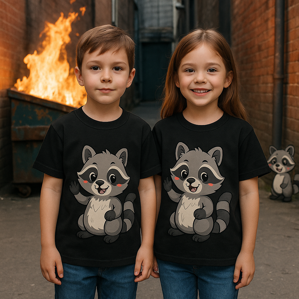 Cute Raccoon Kids T-Shirt, Fun Animal Graphic Tee for Boys and Girls, Birthday Gift, Playful Party Wear, Everyday Casual Shirt, Nature [...]