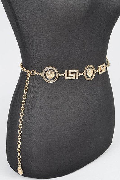 Plus Size Lion Emblem Iconic Chain Belt