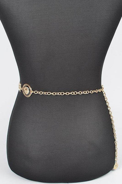 Plus Size Lion Emblem Iconic Chain Belt