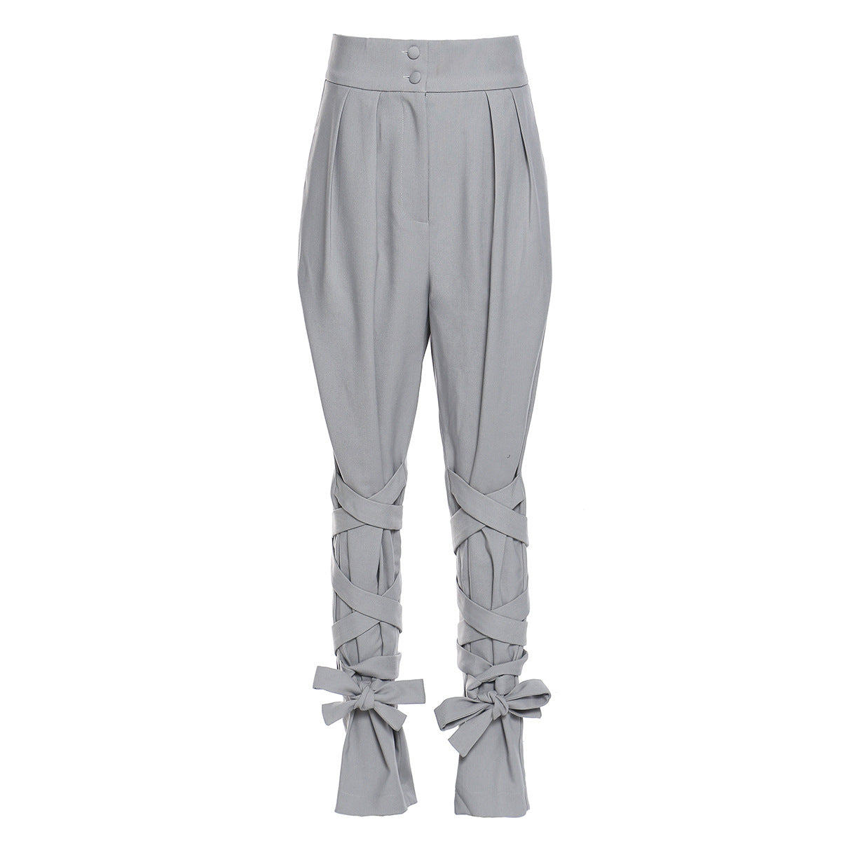 Winter Baggy Pants Unique Cross Lace up Women Loose Slimming All Matching Straight Casual Pants