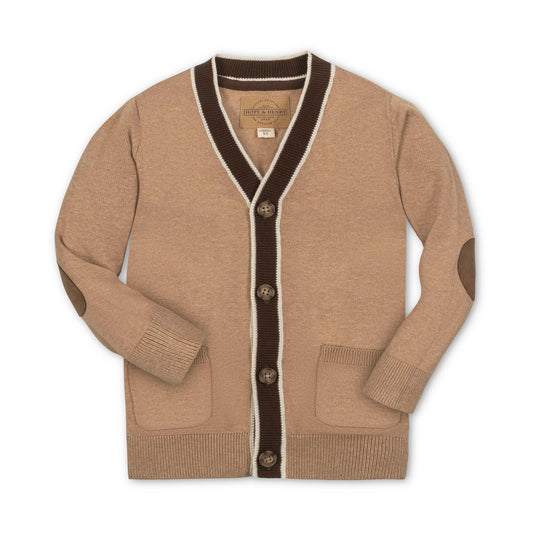Organic Tipped Cardigan with Elbow Patches