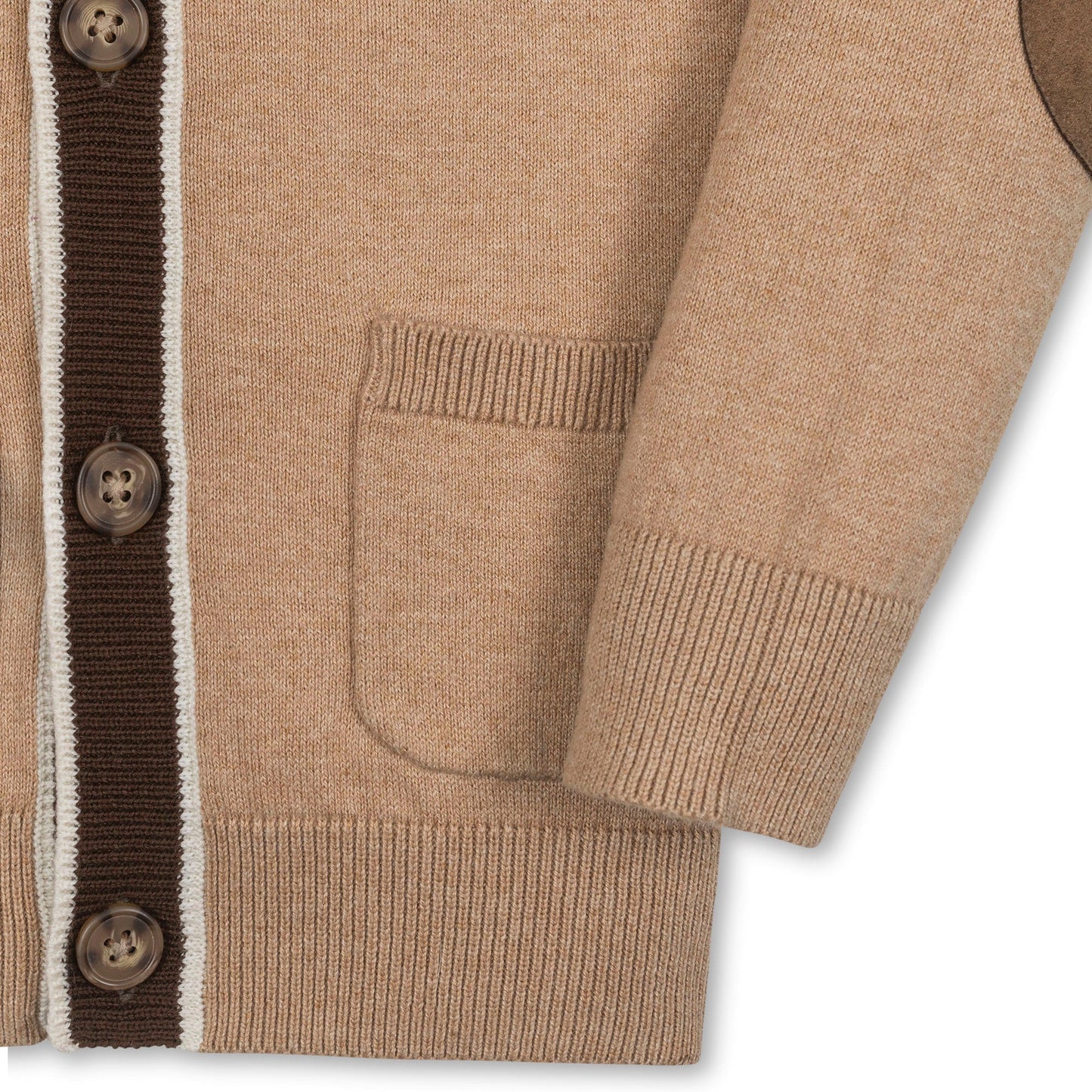 Organic Tipped Cardigan with Elbow Patches