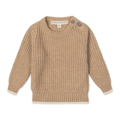 Organic Crewneck Sweater with Buttons