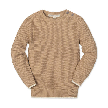 Organic Crewneck Sweater with Buttons