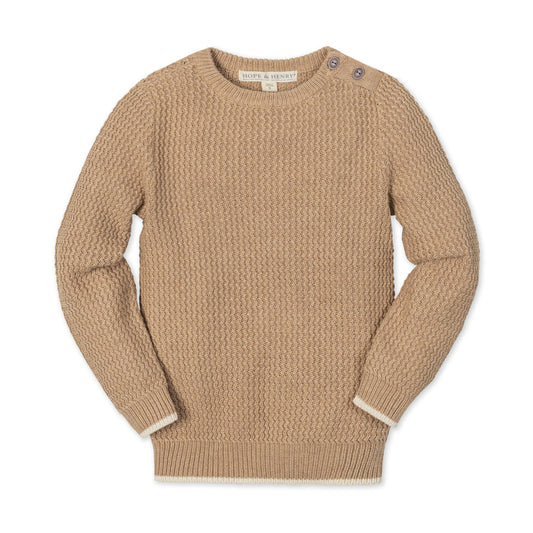 Organic Crewneck Sweater with Buttons