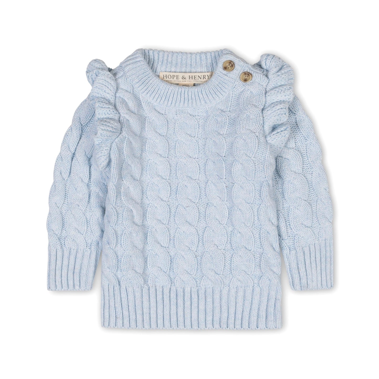 Organic Mock Neck Ruffle Sweater