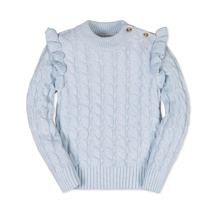 Organic Mock Neck Ruffle Sweater