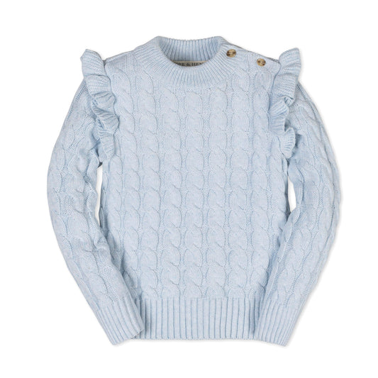 Organic Mock Neck Ruffle Sweater