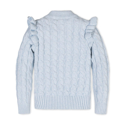 Organic Mock Neck Ruffle Sweater