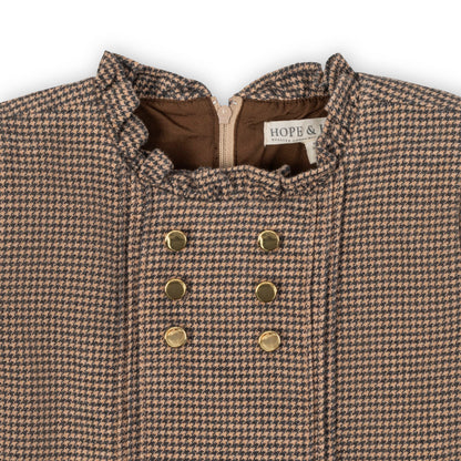 Organic Ruffle Collar Drop Waist Dress