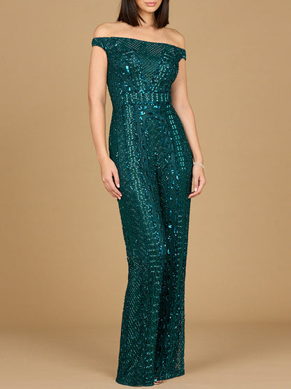 Beaded Off Shoulder Jumpsuit