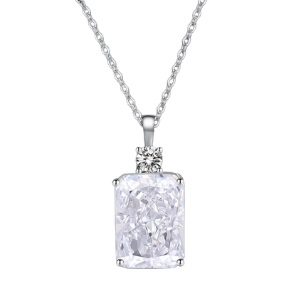 Multicolor Ice Flower Cut CZ Pendant Necklace, 10*14mm 5A Cubic Zirconia, 6 Color Options, Dainty Luxe Pendant