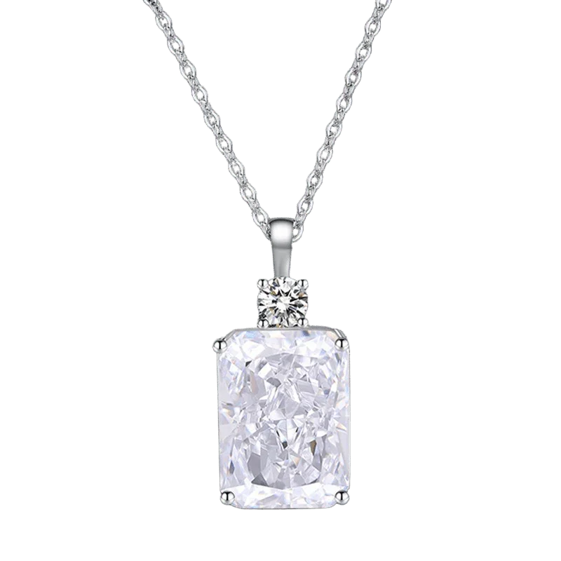 Multicolor Ice Flower Cut CZ Pendant Necklace, 10*14mm 5A Cubic Zirconia, 6 Color Options, Dainty Luxe Pendant
